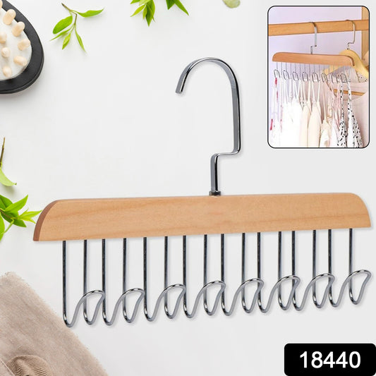 Space Saving 8 Hooks Wooden Hangers (1 Pc) Signaturekarts