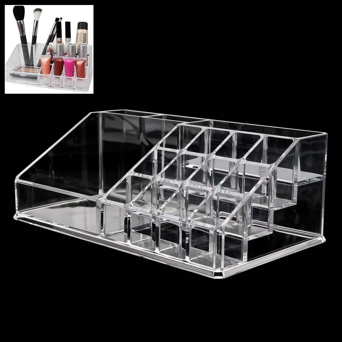 16 Compartment Cosmetic Makeup Jewellery Lipstick Storage Organiser Box Signature kart