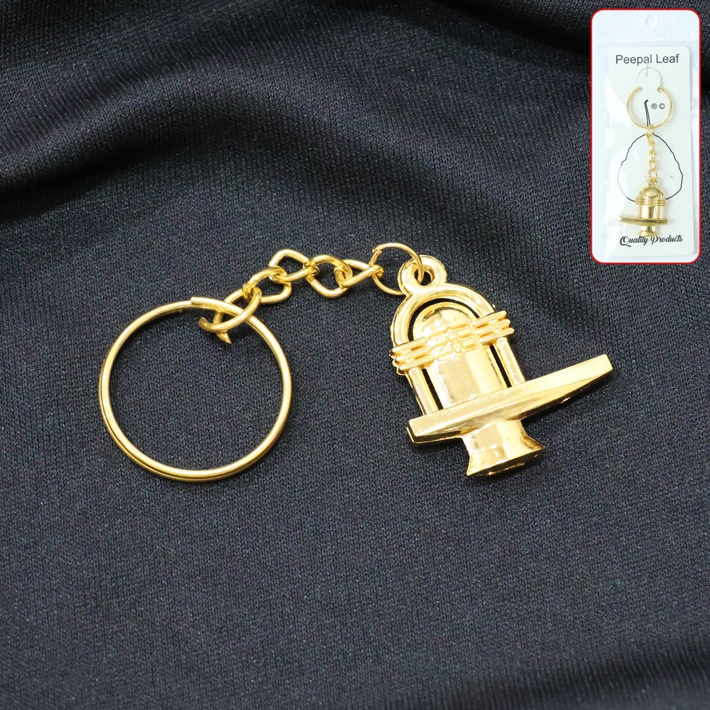 Shivling Golden Metal Keychain (1 Pc) signaturekarts