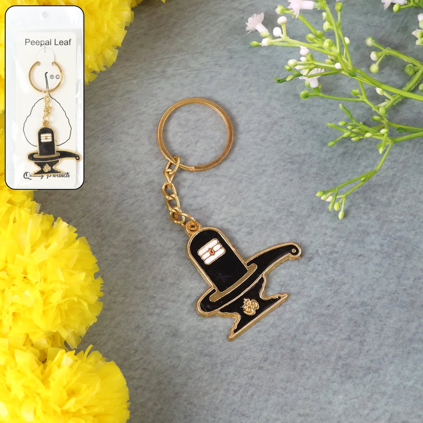 Shivling Trishul Metal Keychain Set (5 Pc Mix Design) signaturekarts