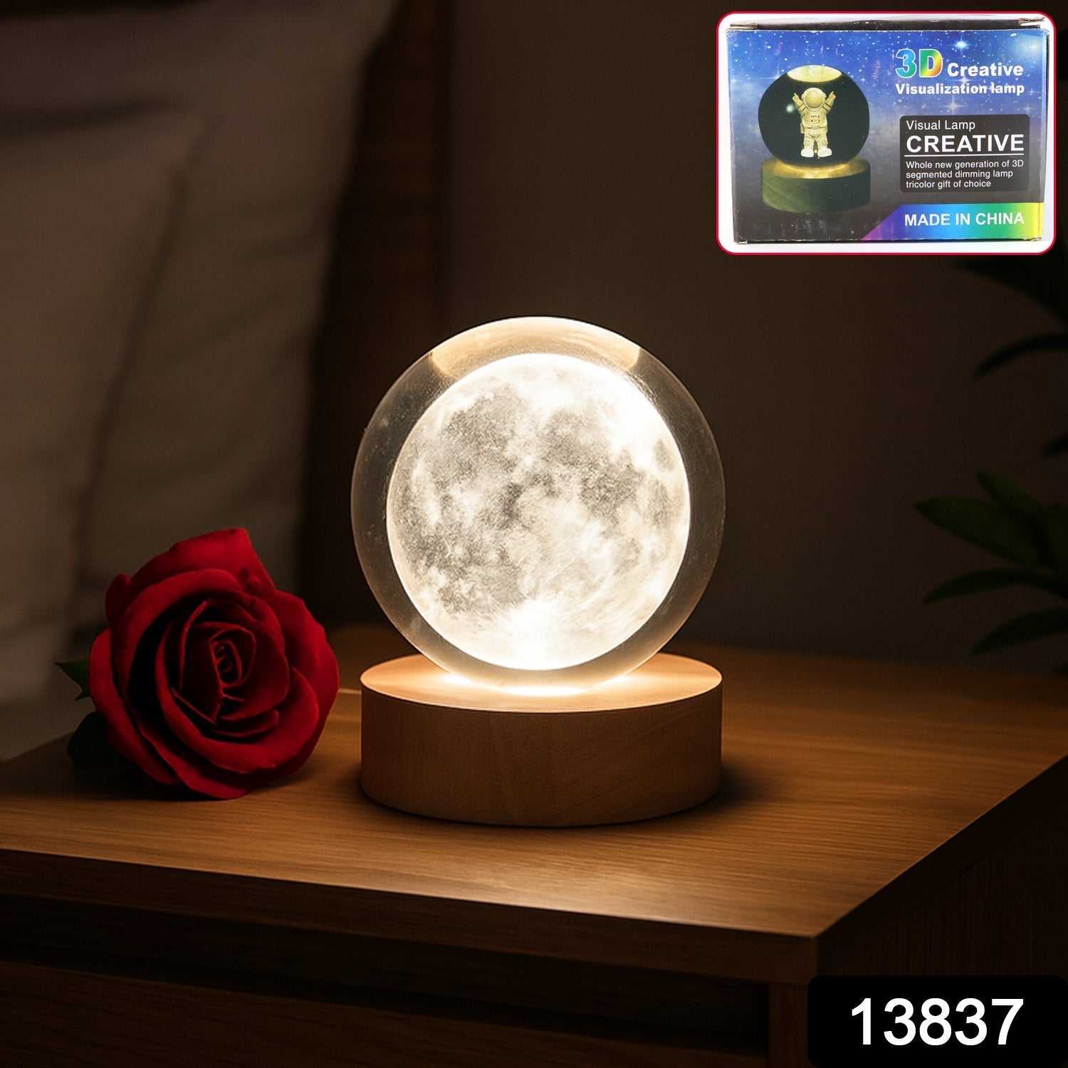 3D Crystal Ball lamps With Base (1 Pc / Mix Design) Signaturekarts
