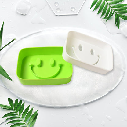 Portable Travel Soap Dish Box – Cute Cartoon Smile Face Draining Container Signature Kart