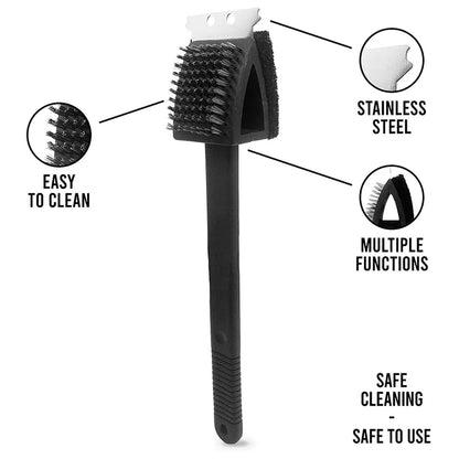 Black 2 Side Use Brush Scarp Cleaning Brush &  Wire Brush for Garage Use signaturekarts