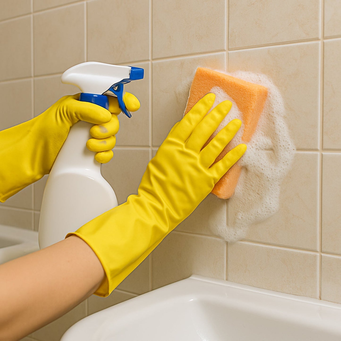 2 pair med yellow gloves For Cleaning Your Brand