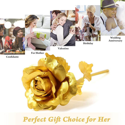 Luxury Decorative Gold Plated Artificial Golden Rose with Premium Box signaturekarts