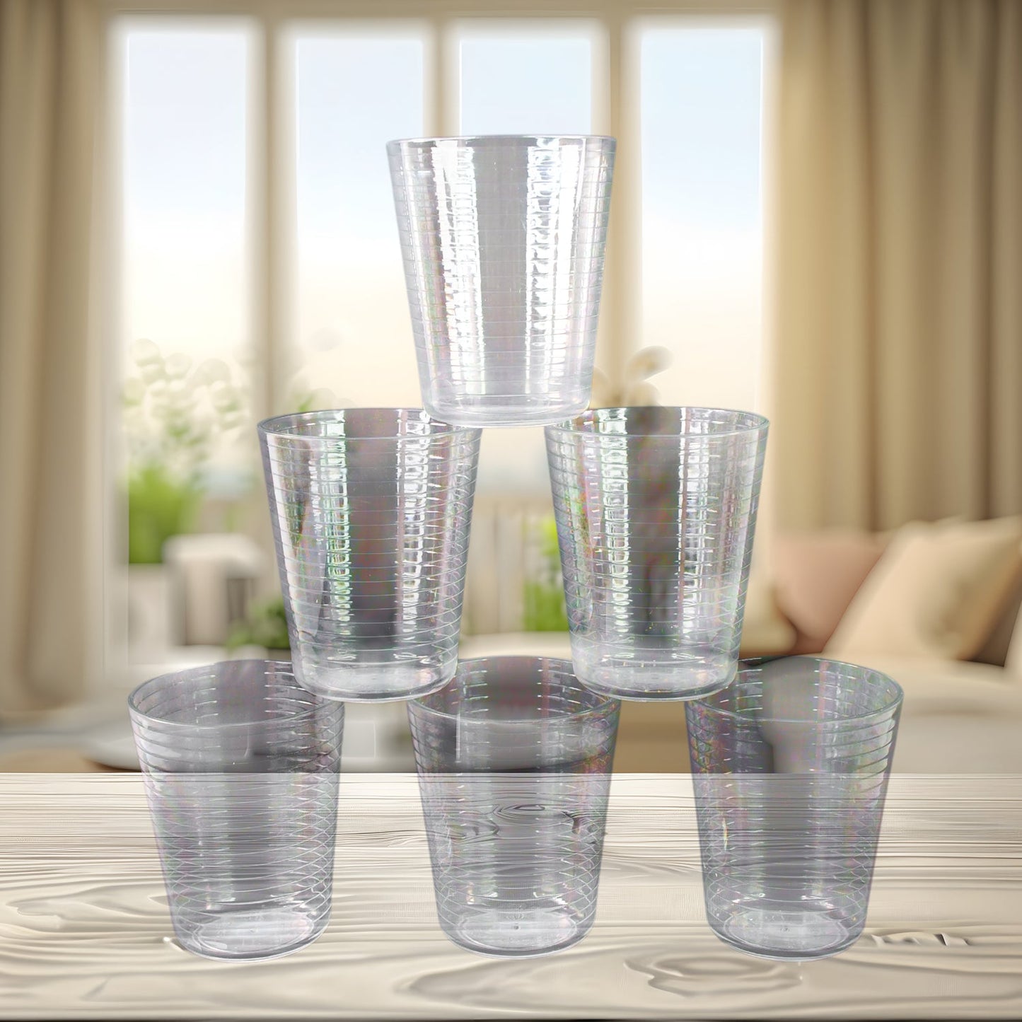 Apex Pyramid Ringo Plastic Glass – 300ml Approx | Durable, Crystal-Clear Tumbler Signature kart