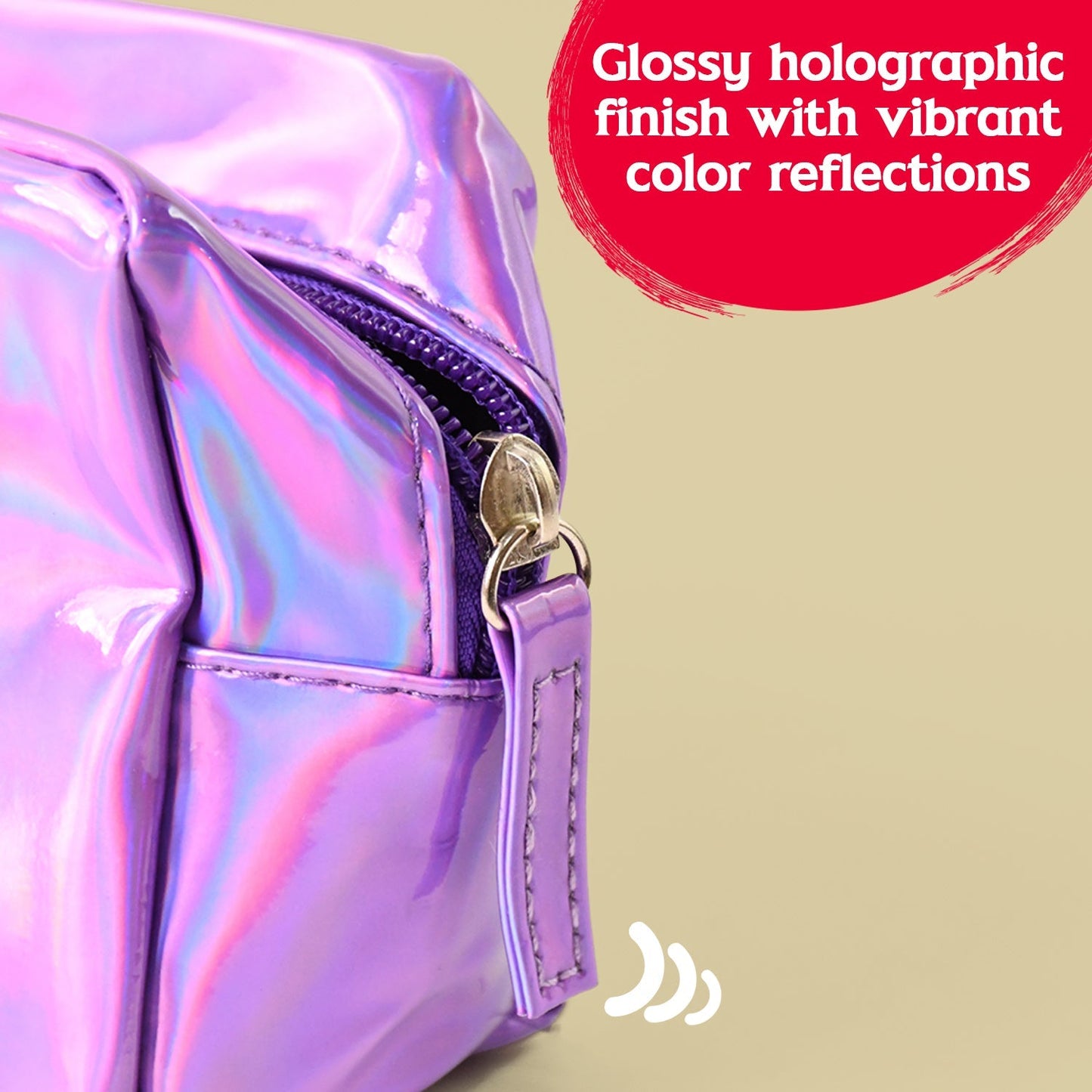 Holographic Shiny Waterproof Travel Cosmetic Pouch (1 Pc) Signature Kart