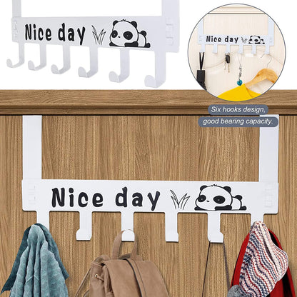 Heavy-Duty Carbon Steel Over Door Hook Rack for Towels & Coats (1 Pc, 6 Hooks) signaturekarts
