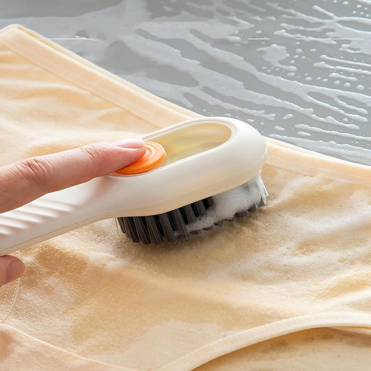 Multifunctional Scrubbing Brush with Liquid / Soap Dispenser, Cleaning Brush with Liquid / Soap Dispenser, Shoe Brush for Cleaning, Cloth Cleaning Brush with Handle Liquid Shoe Brush For Shoe Clothes (1 Pc) signaturekarts