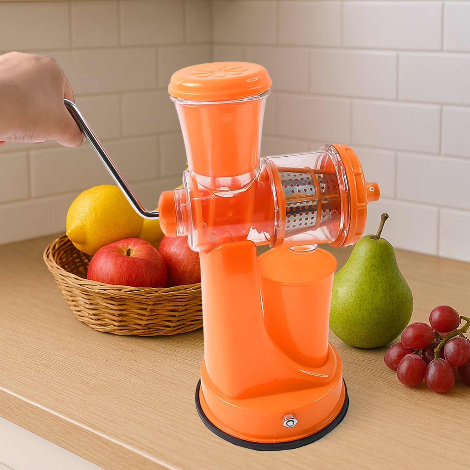 Manual Fruit Vegetable Juicer with Juice Cup and Waste Collector Signature Kart