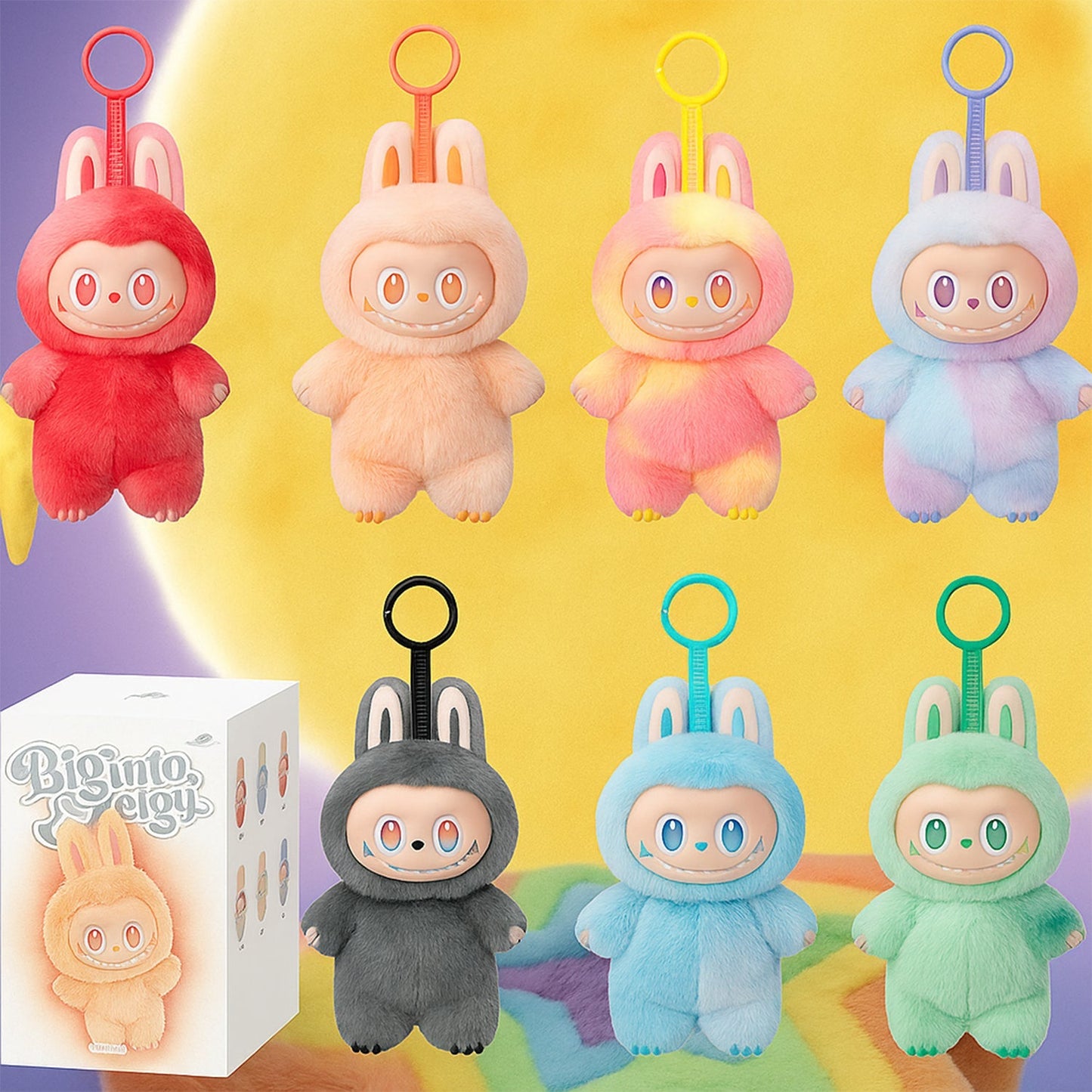Plush Toy Cartoon Keychain with Hook Assorted Colorful Animal Design  1 Pc signaturekarts