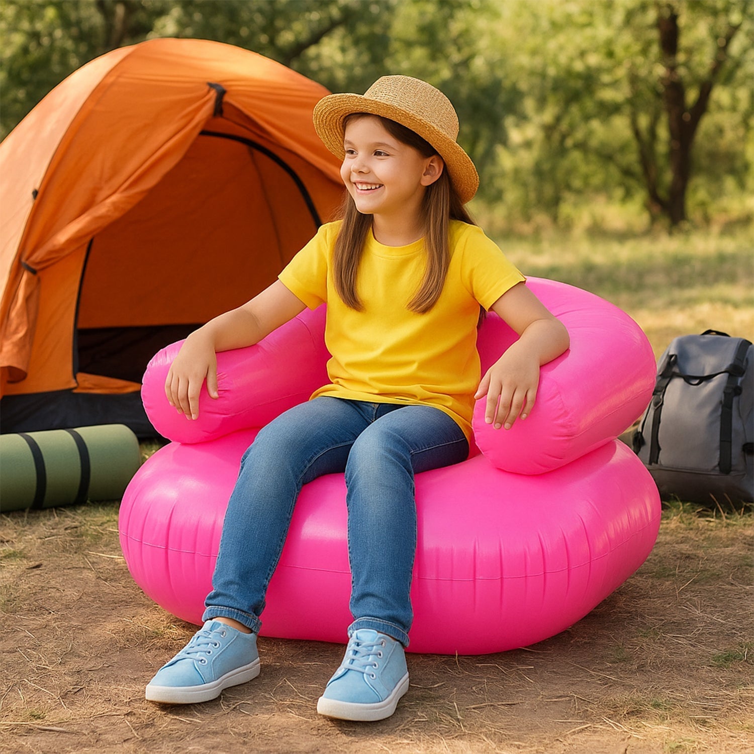Inflatable Sofa Chair Boys and Girls Suitable for Camping (28 Inch Approx / 1 Set) Signaturekarts