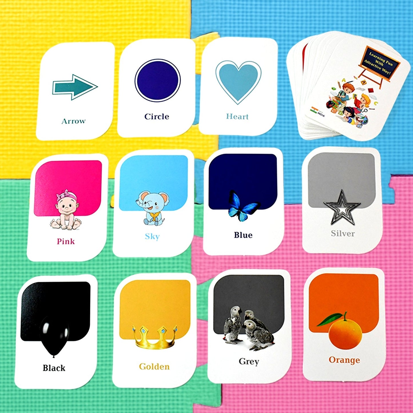 Kidkraft Early Learner 32-Piece Color & Shape Flashcard Set Signature kart