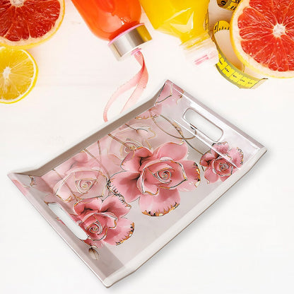 Plastic Rectangular Serving Tray Set – Printed Design Trays for Home & Kitchen signaturekarts