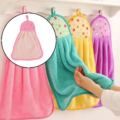 Microfiber Wash Basin Hanging Hand Kitchen Towel Napkin with Loop Signature kart