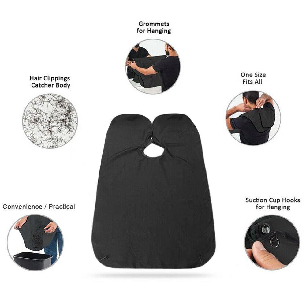 Black Beard Apron Hair Clippings Catcher Grooming Bib signaturekarts