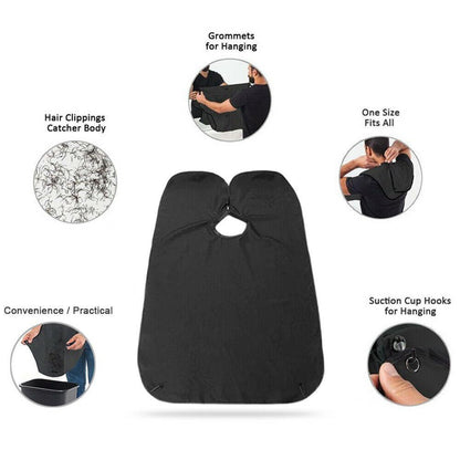 Black Beard Apron Hair Clippings Catcher Grooming Bib signaturekarts