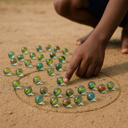 Glass Marbles for Kids Approx 35 (35 in 1) Signature kart