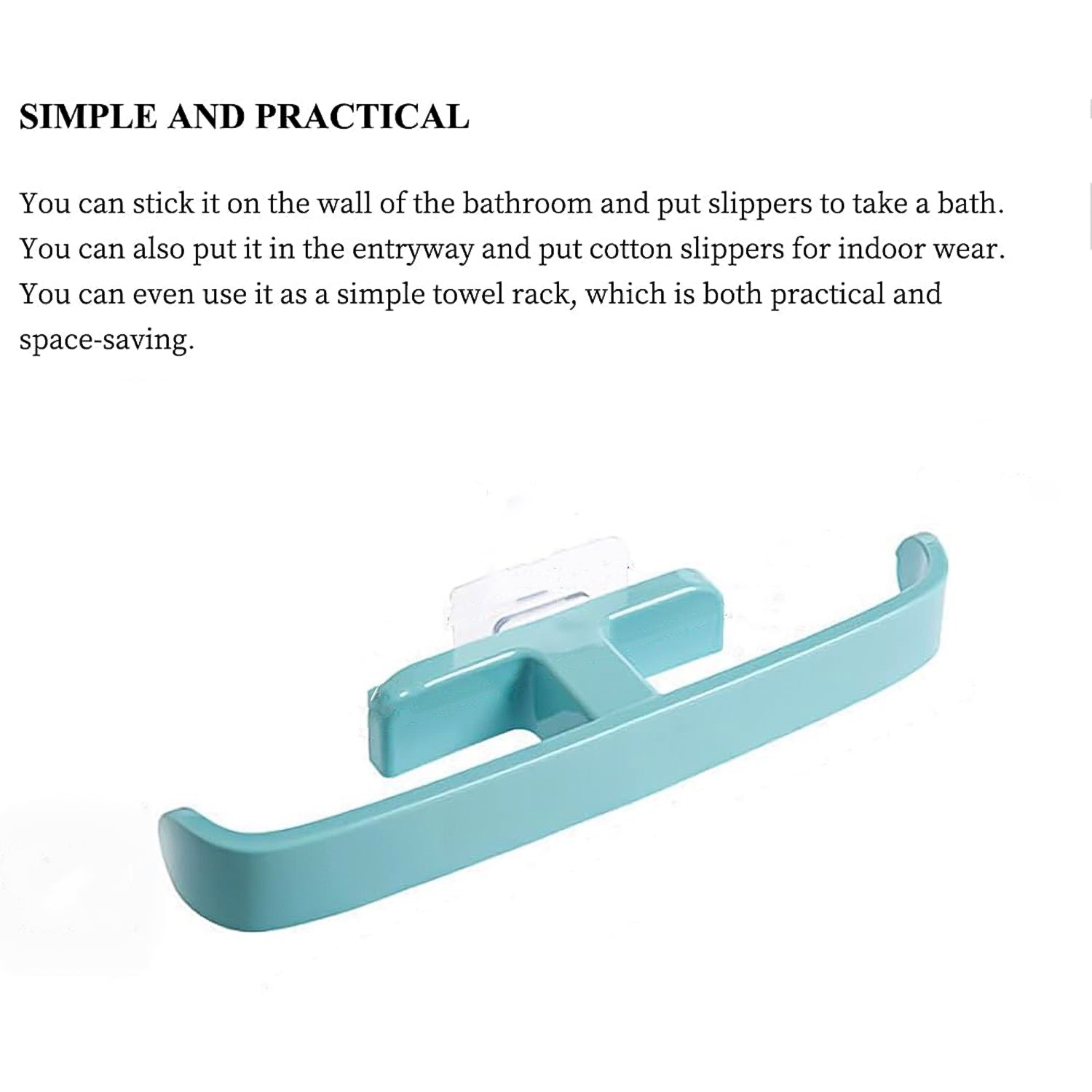 Bathroom Towel Slipper Hanging Rack Self Adhesive Wall Mounted (1 Pc) Signaturekarts