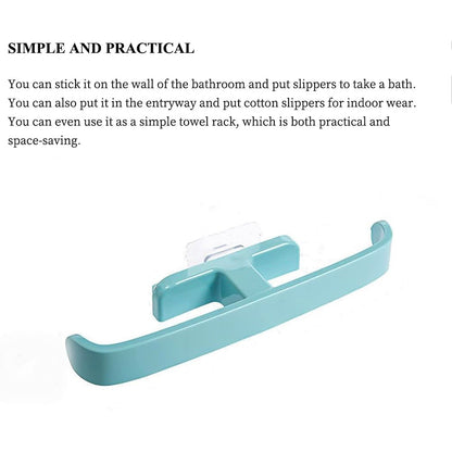 Bathroom Towel Slipper Hanging Rack Self Adhesive Wall Mounted (1 Pc) Signaturekarts