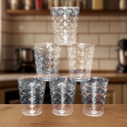 Apex Pyramid Design Unbreakable Plastic Glass – 300 ML Signature kart