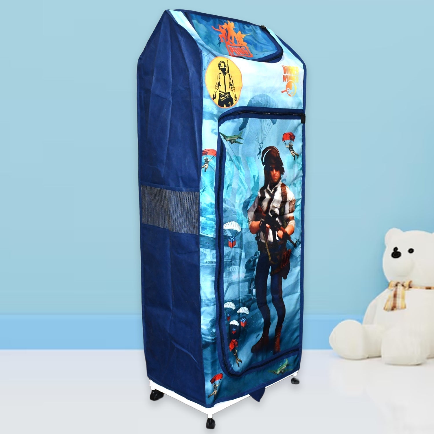 Multi Purpose Foldable Baby Wardrobe / Toy Box 5 Shelves Cartoon Printed Signature kart