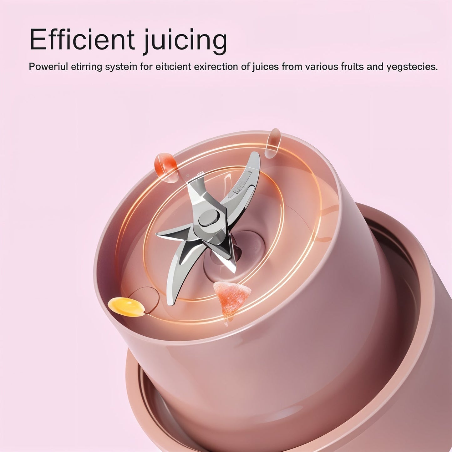 Portable Crusher Juicer With Handle & Straw, USB Rechargeable Multi Blades (420 ML) signaturekarts