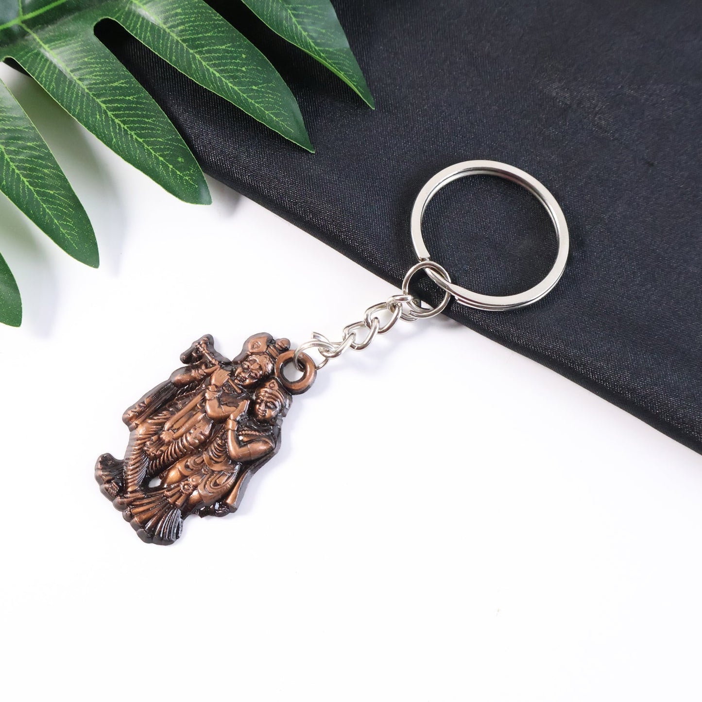 Radha Krishna Metal Keychain Set (2 Pc Mix Design) signaturekarts