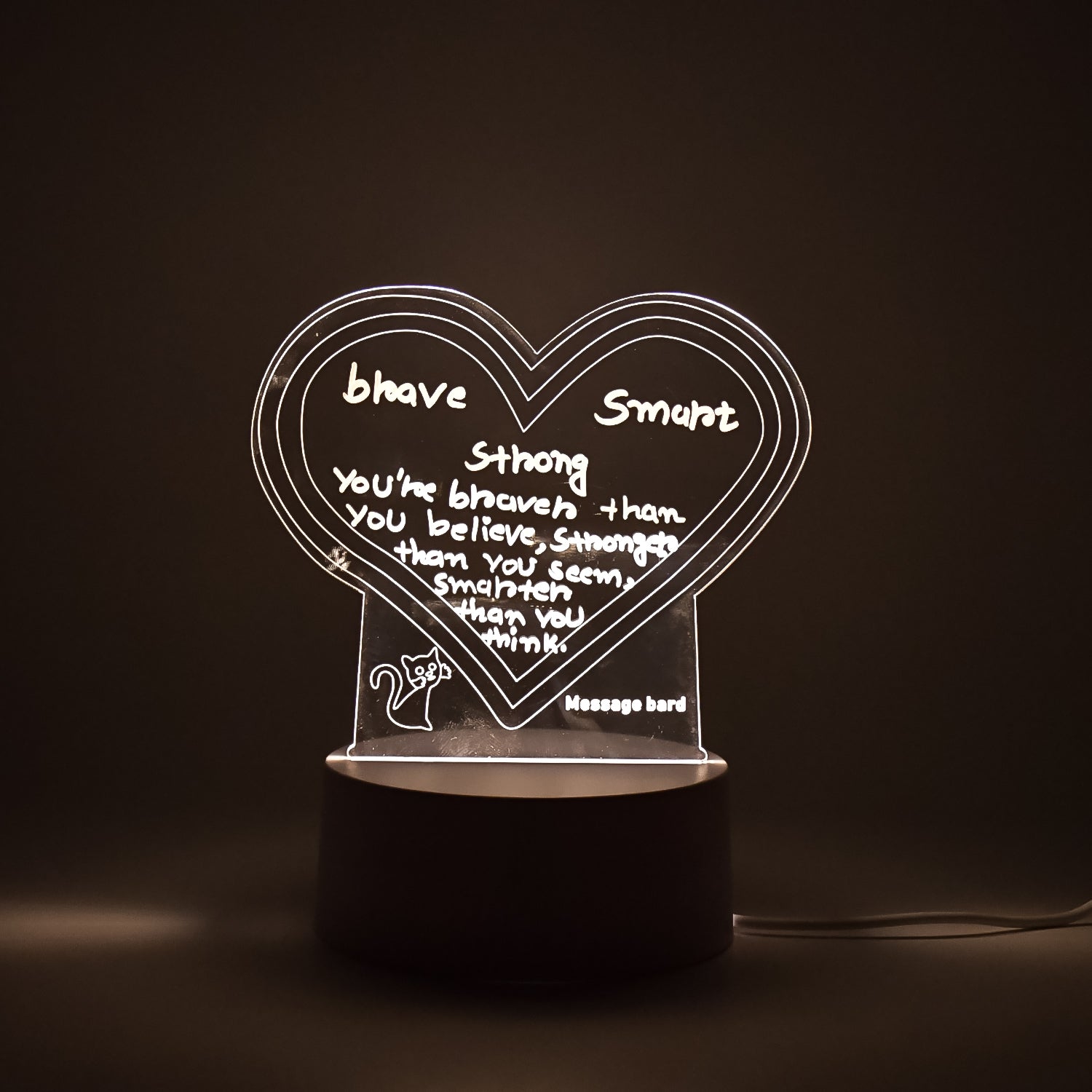 Creative Visualization Lamp 3D Acrylic Decorative Lamp With Pen Signature kart