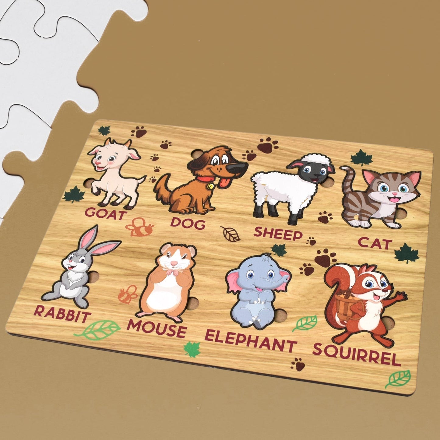 Wooden Puzzle Learning Board for Kids - (1 Pc / Mix Design / random) signaturekarts