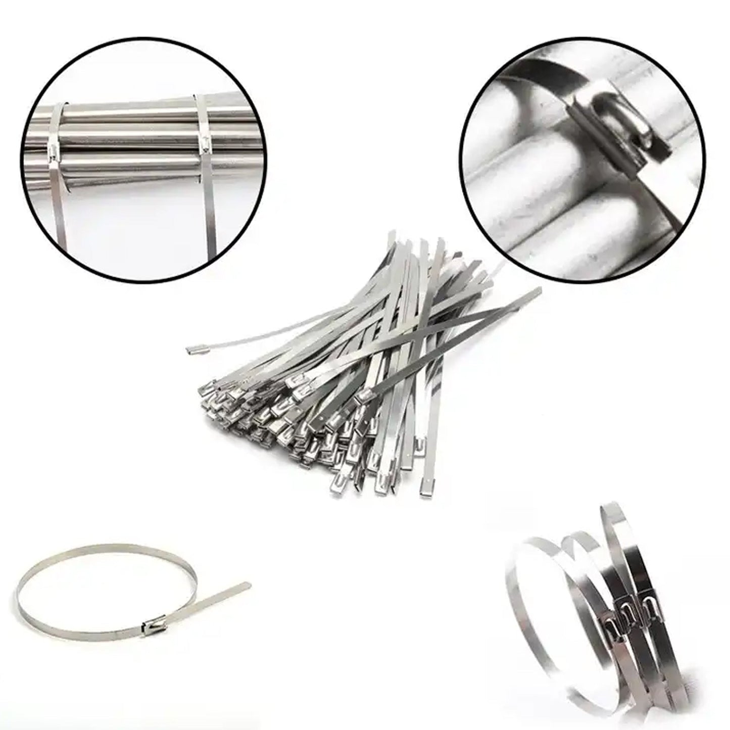 Stainless Steel Cable Ties for Solar & Home Use (100 Pc, 4.6x100mm) signaturekarts