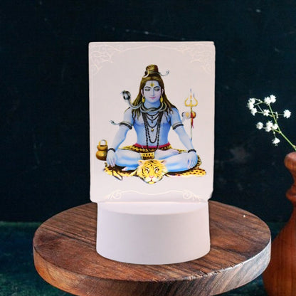 Beautiful 3D Lord Shiva Frame with Soft White Light (1 Pc) Signature kart