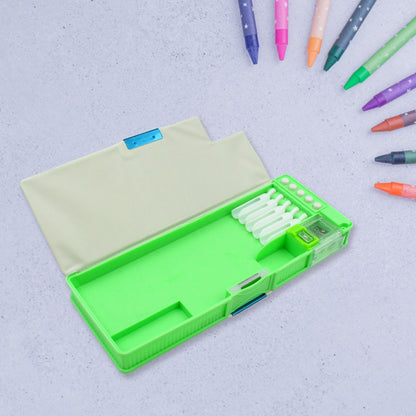 Multipurpose Compass Box (2 Compartments): Cartoon Pencil Case for Kids Signaturekarts