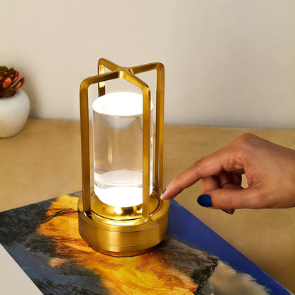 Crystal Lantern Table Lamp Rechargeable Cordless LED Light with 3 Colors 1 Pc signaturekarts