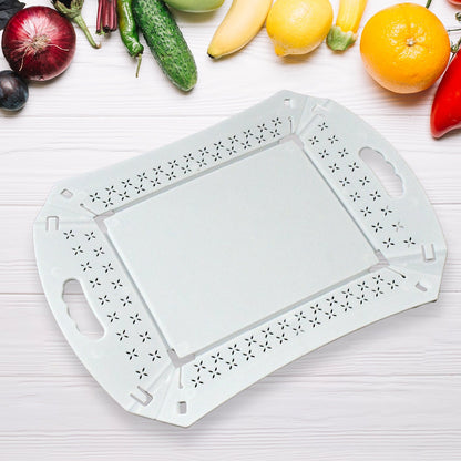 Foldable Plastic Serving Tray - Portable with Handle for Kitchen & Dining (1pc) signaturekarts