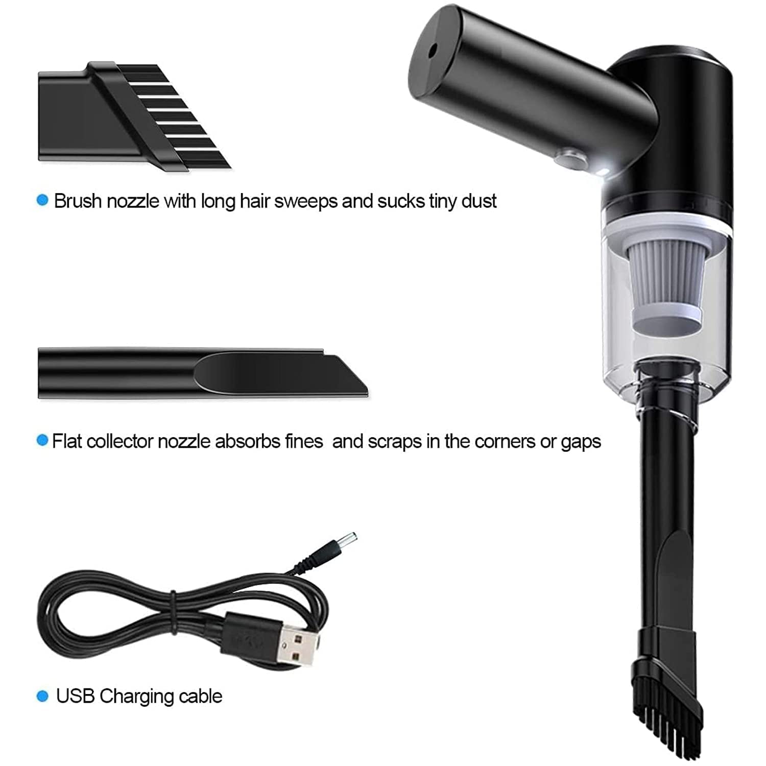 2 in 1 Wireless Vacuum Cleaner – 120W Handheld USB Rechargeable for Home & Car (1 Pc) signaturekarts