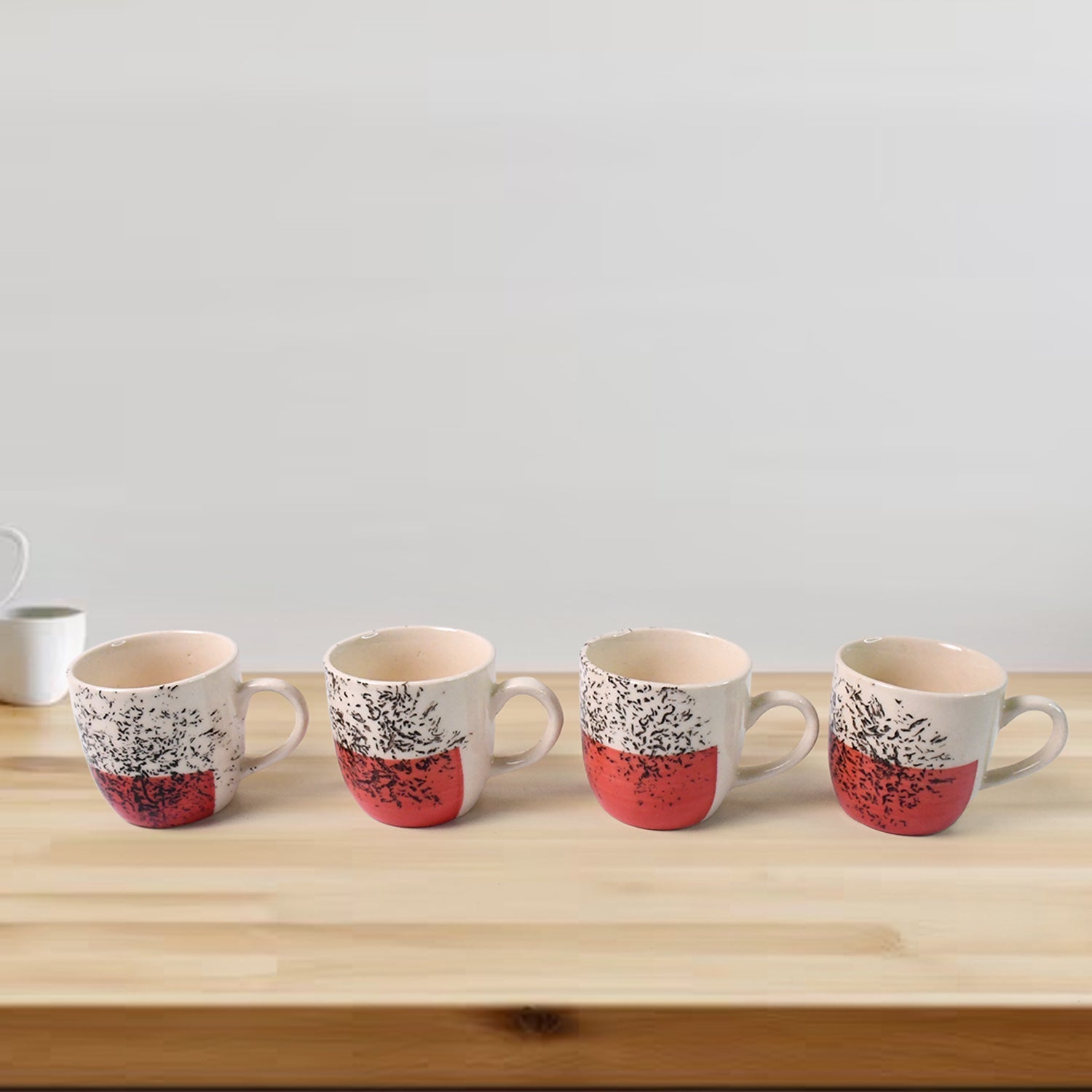 Set Of Ceramic Cup 4pc And Glass Bowl 4pc With Plastic Plate (9 Pcs Set) Signature kart