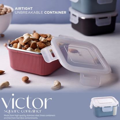 Apex Victor Square Food Storage Container (400 ML / 1 Pc) Signature Kart