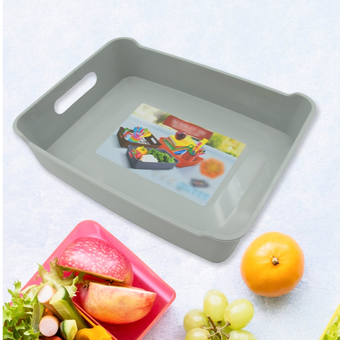 Multipurpose Organising & Storage Plastic Tray,  Fruit & Vegetable/ Multi Purpose Tray, Organizer for Kitchen, Countertop, Cabinet, Bathroom Plastic Storage Basket For Store Fruits, Vegetables, Magazines, Cosmetics, Stationary Set of 3 signaturekarts