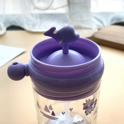 Whale Spray Sippy Cup (1 Pc): Straw, Lid, Spill-Proof, Fun Water Play Signaturekarts