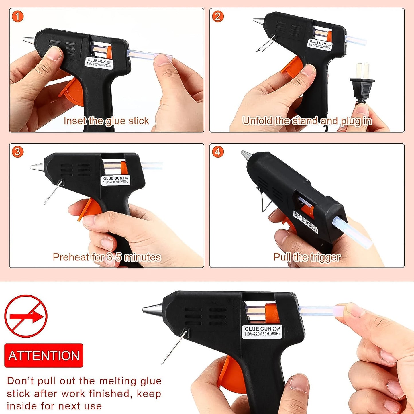 Professional Hot Melt Glue Gun – Rapid Heating Quick Melt Glue Gun (40W) Signature kart