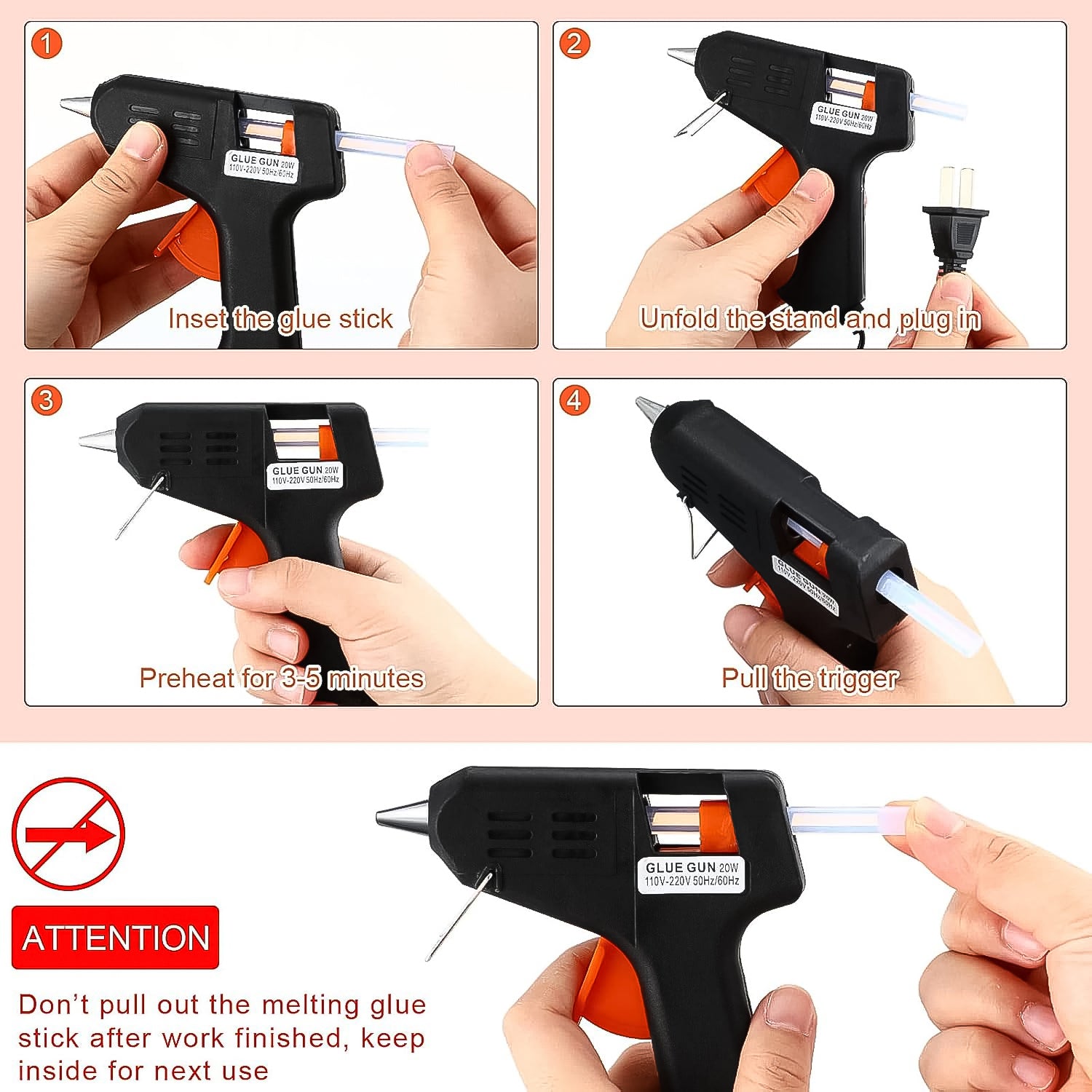 Professional Hot Melt Glue Gun – Rapid Heating Quick Melt Glue Gun (40W) Signature kart