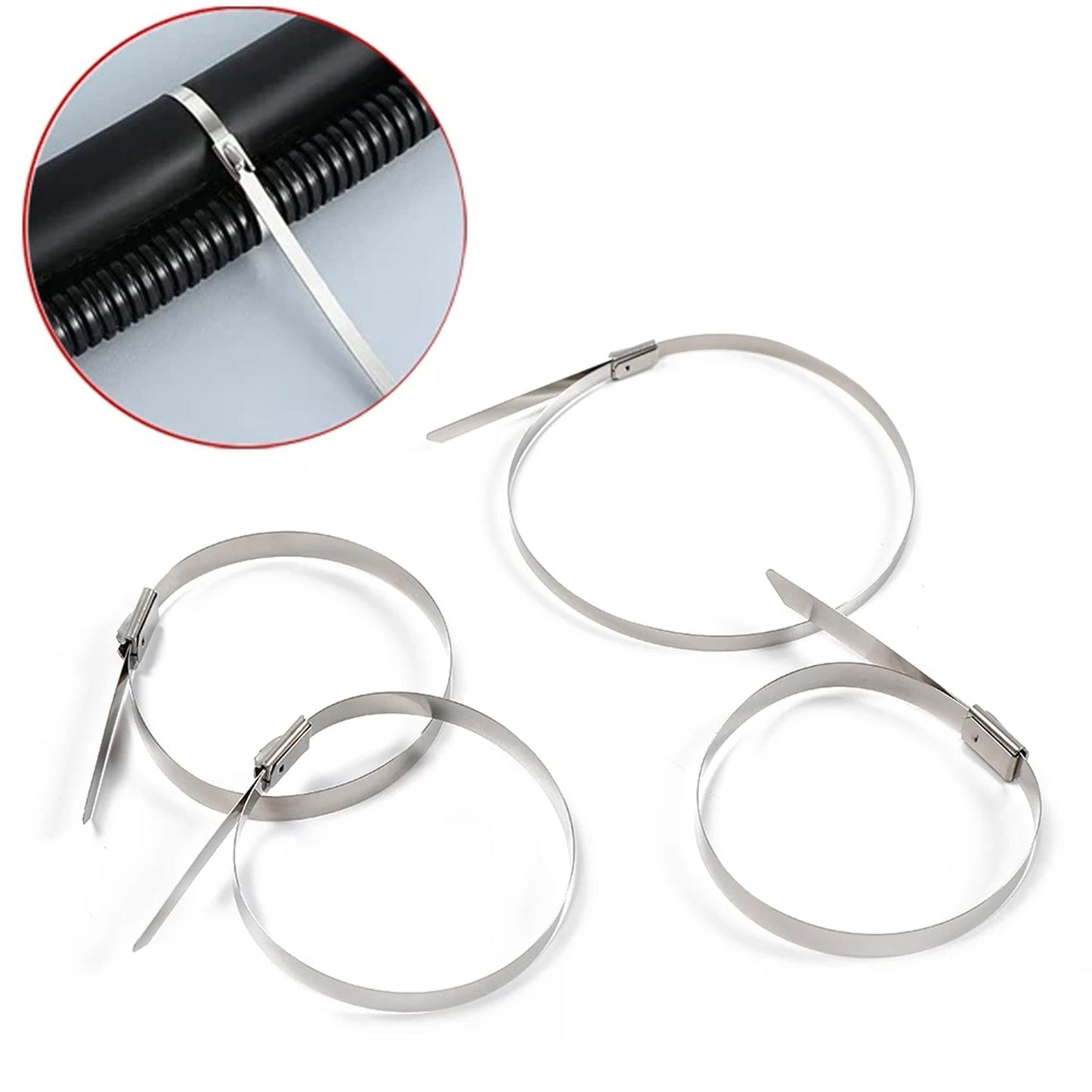 Stainless Steel Cable Ties for Solar & Home Use (100 Pc, 4.6x100mm) signaturekarts