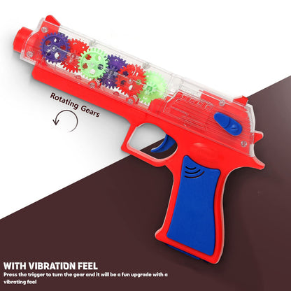 Plastic Gear Simulation Laser Toy Gun – 3D Lights, Music & Rotating (1 Pc, 3+ Years) signaturekarts