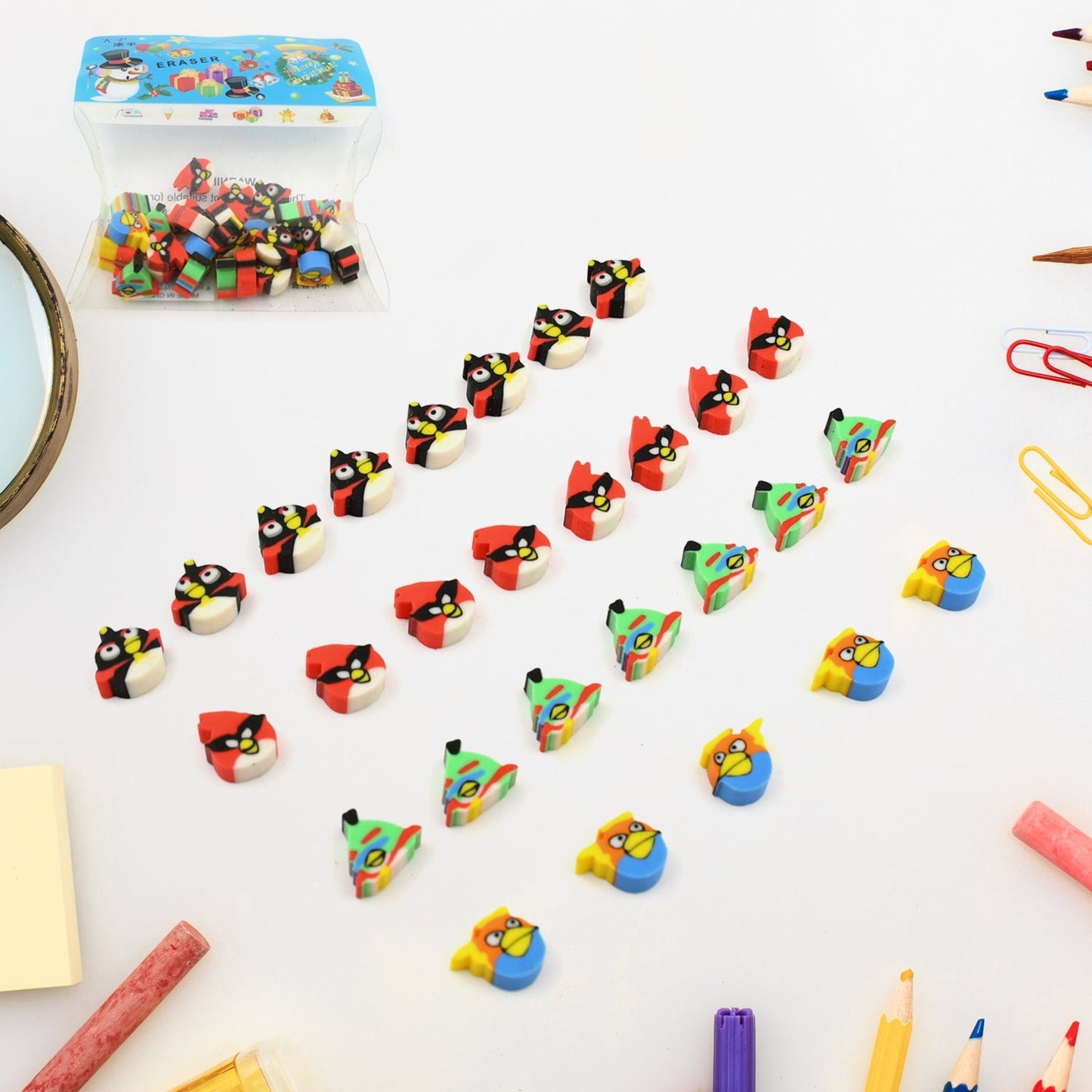 Colorful Novelty Eraser Set for Kids and Gifts (28 Pcs In 1 Packet) signaturekarts
