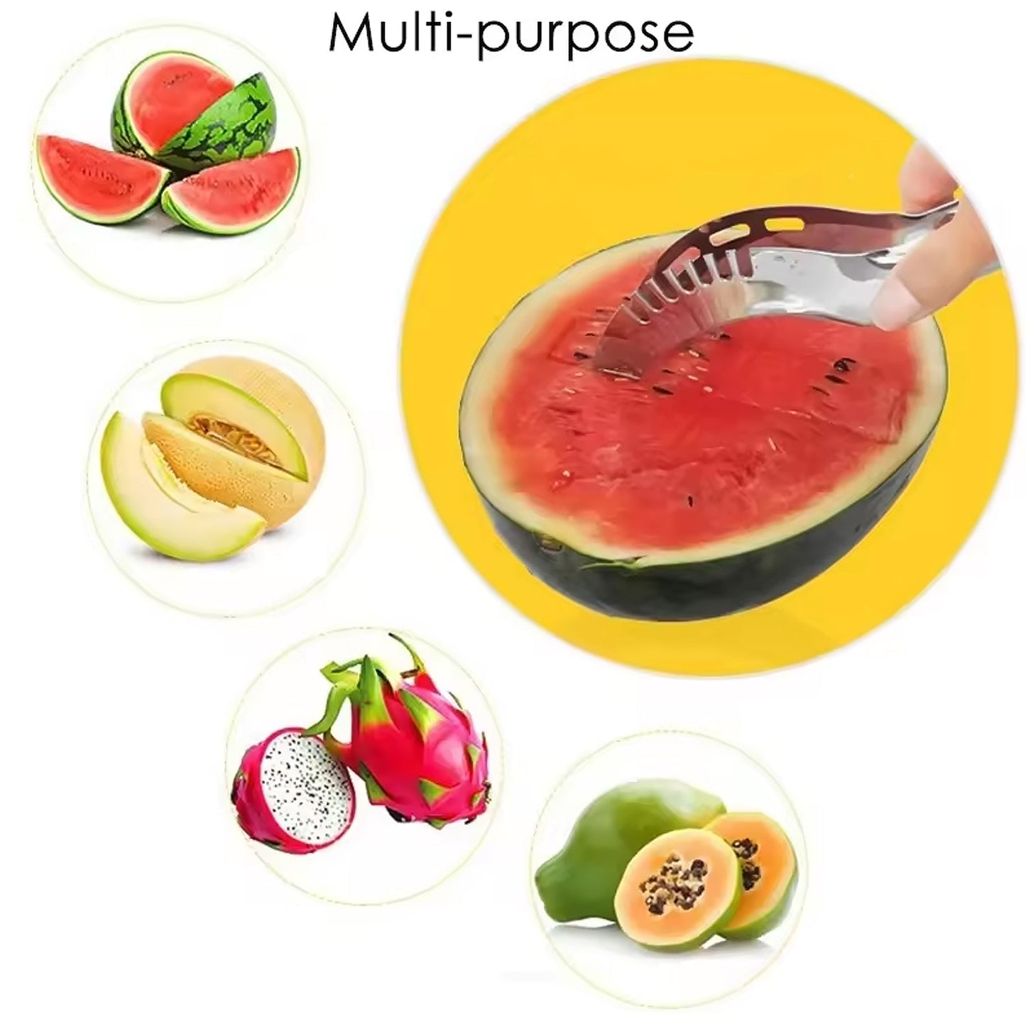 3-in-1 Watermelon Knife Set – Cantaloupe Slicer, Corer & Fruit Cutter signaturekarts