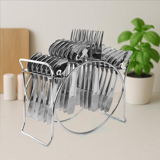 Stainless Steel Cutlery Set with Elegant Storage Stand (24 Pc) Signature kart