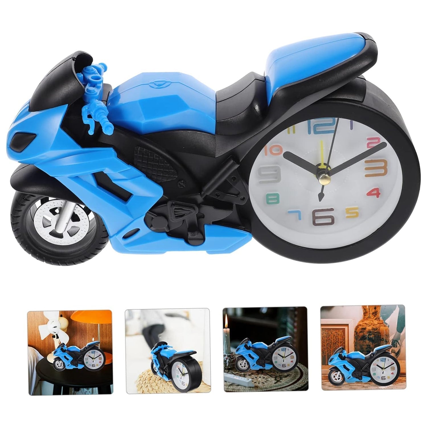 Retro Motorcycle Alarm Clock – Novelty Bike Engine Style Desk Clock signaturekarts