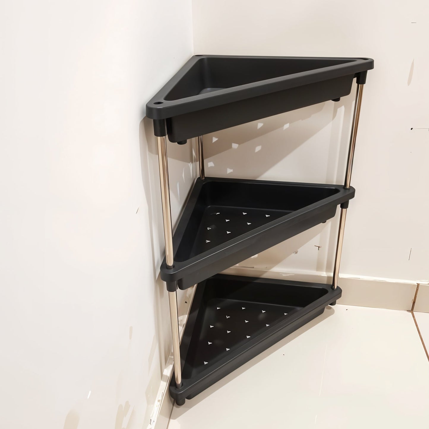 3-Layer Multipurpose Plastic Corner Storage Rack Signature kart