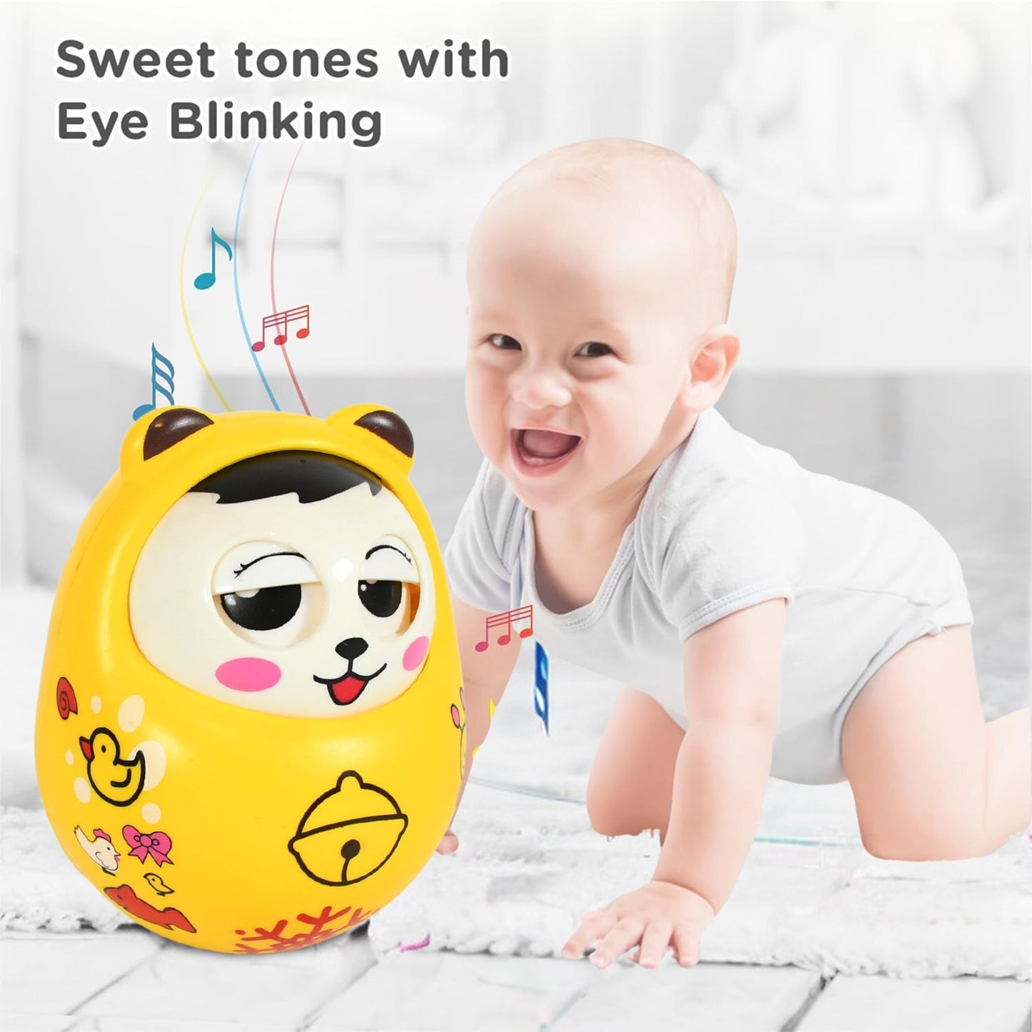 Musical Roly Poly Toy for Babies – Push & Shake Wobbling Doll signaturekarts
